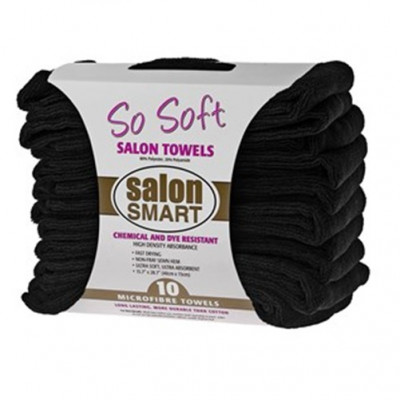 Salon Smart So Soft Microfibre Salon Towels - Black, 10pk